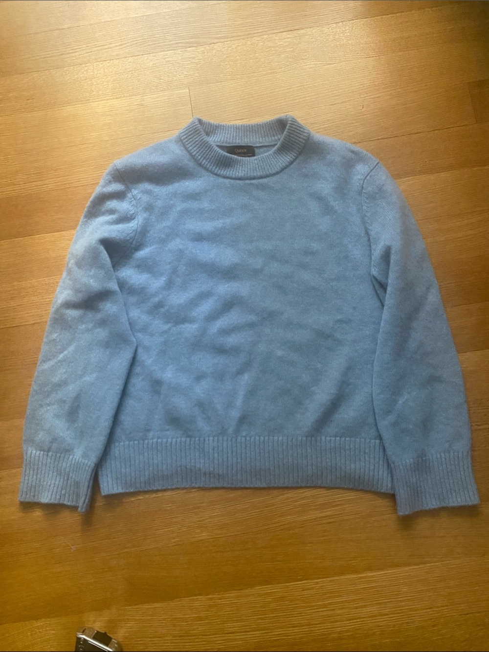 Quince Light Blue Crewneck  Mongolian Sweater for Women.  Size M
